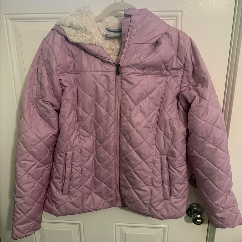 Columbia Lavender/Cream Faux Fur Jacket